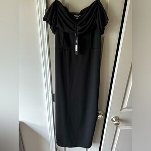 Fashion Nova Ruched Overlay Gown